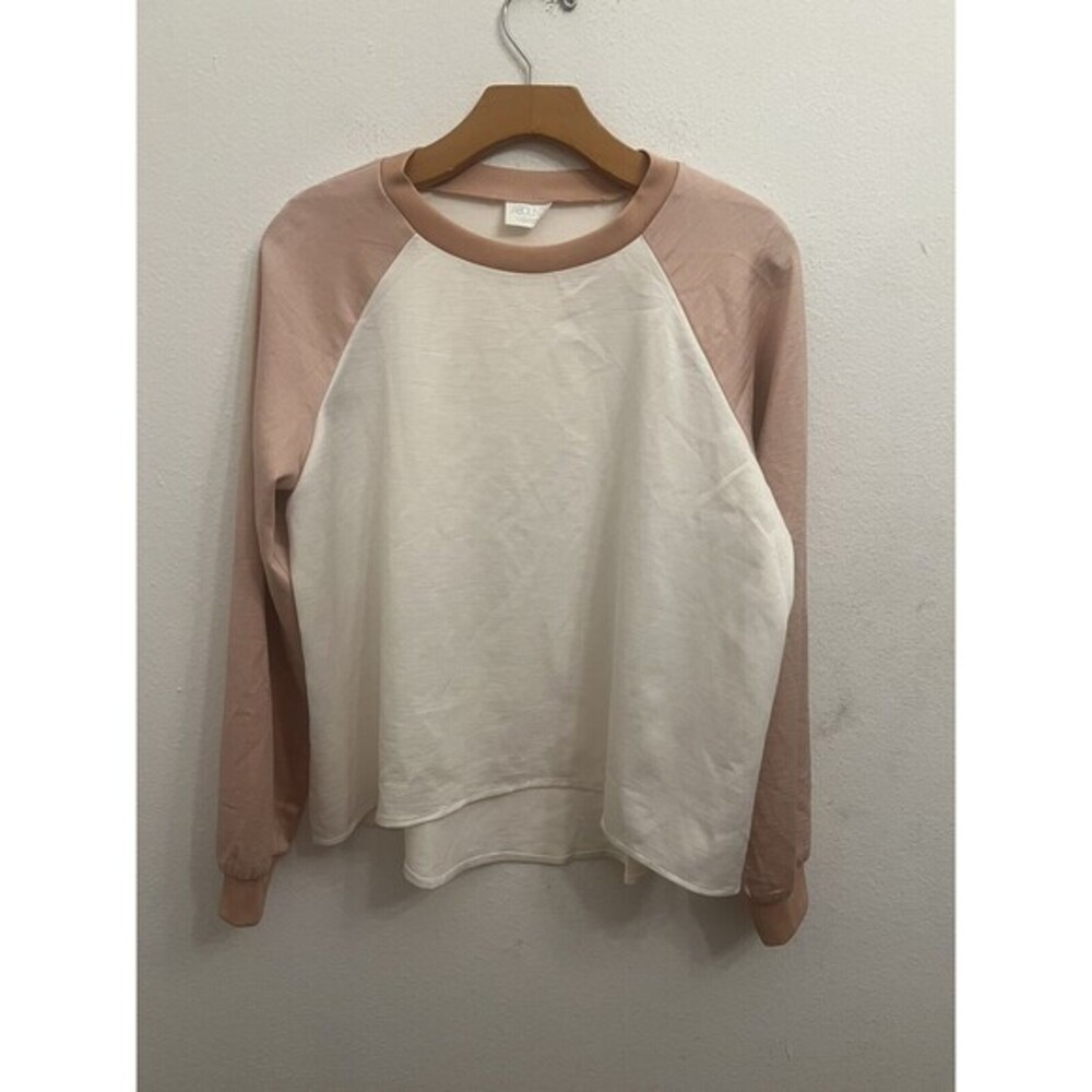 NWT ABOUND WHITE PINK 3/4 SLEEEVE TOP M (L1)